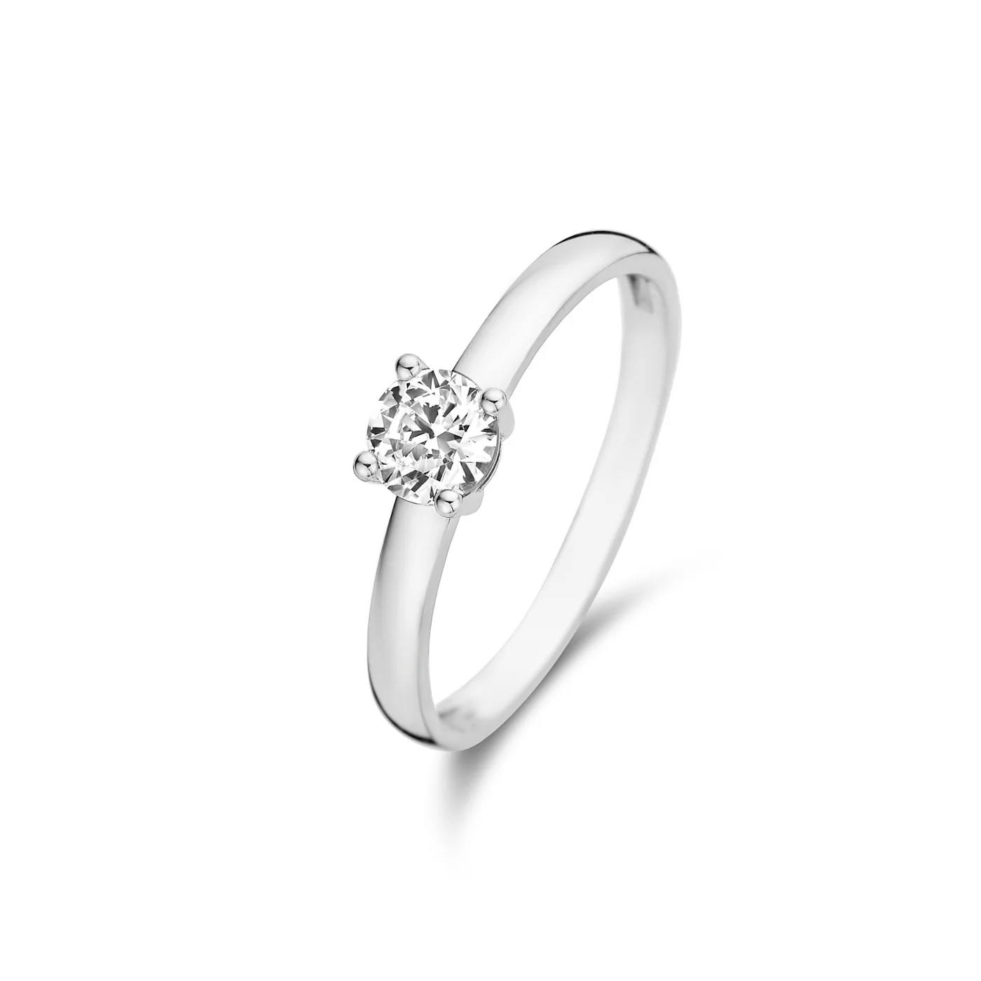 Saint Germain Soleil 14 karat white gold ring with zirconia stone