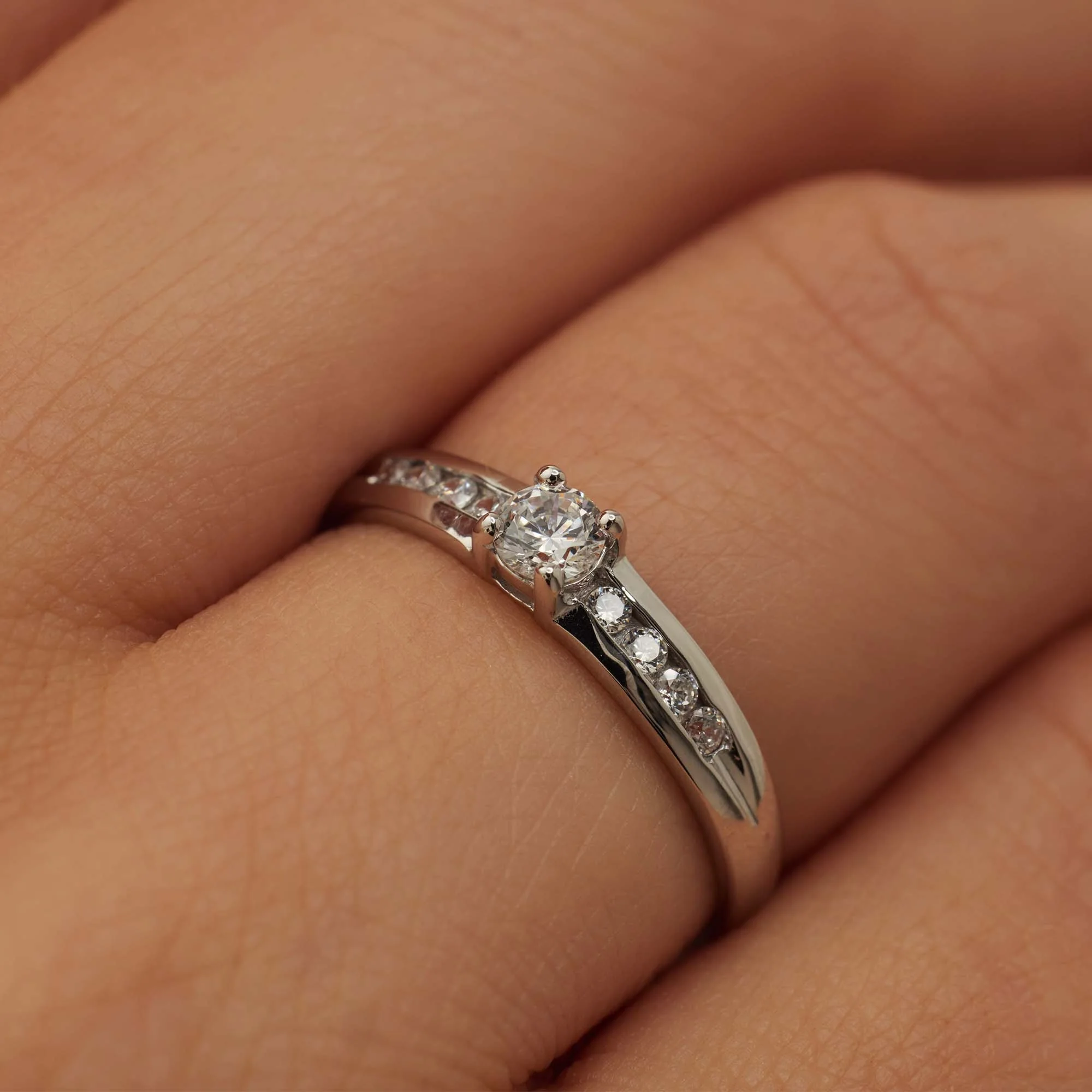 Saint Germain Estee 14 karat white gold ring with zirconia stones - Image 2