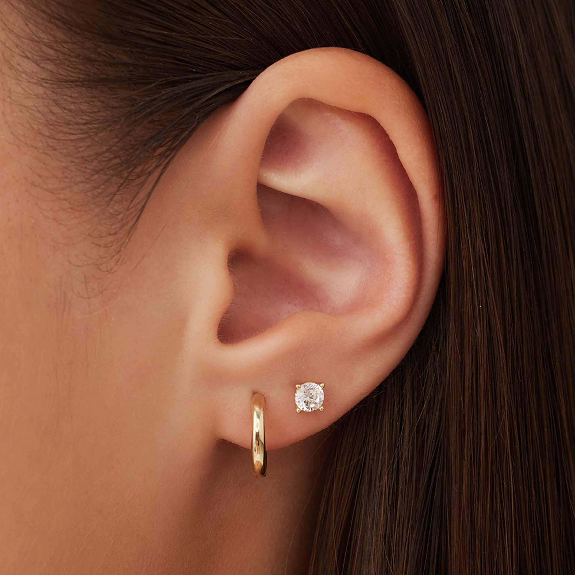 Rivoli Morgane 14 karat gold hoop earrings (12 mm) - Image 2
