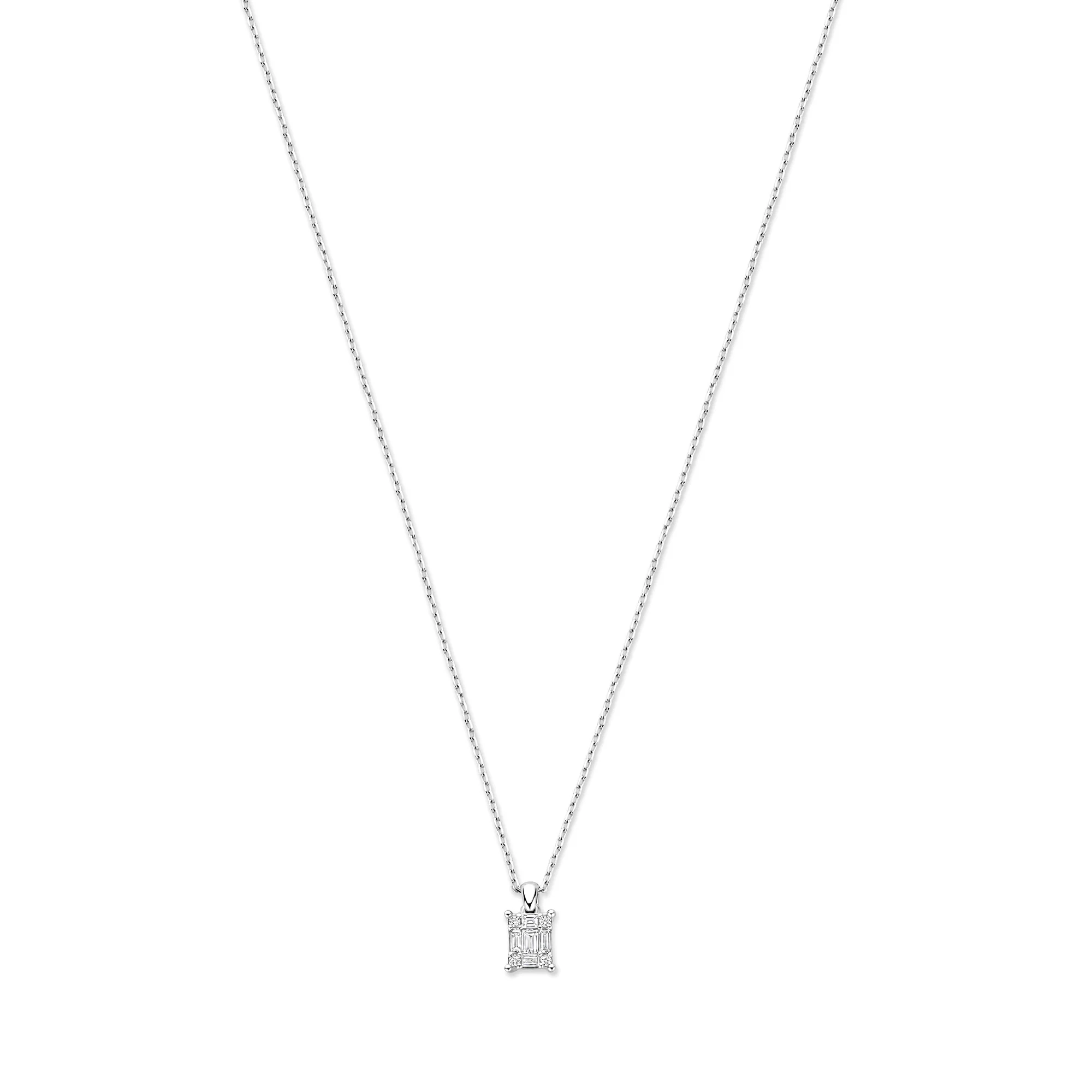 De la Paix Maxime 14 karat whitegold necklace with diamond 0.13 carat