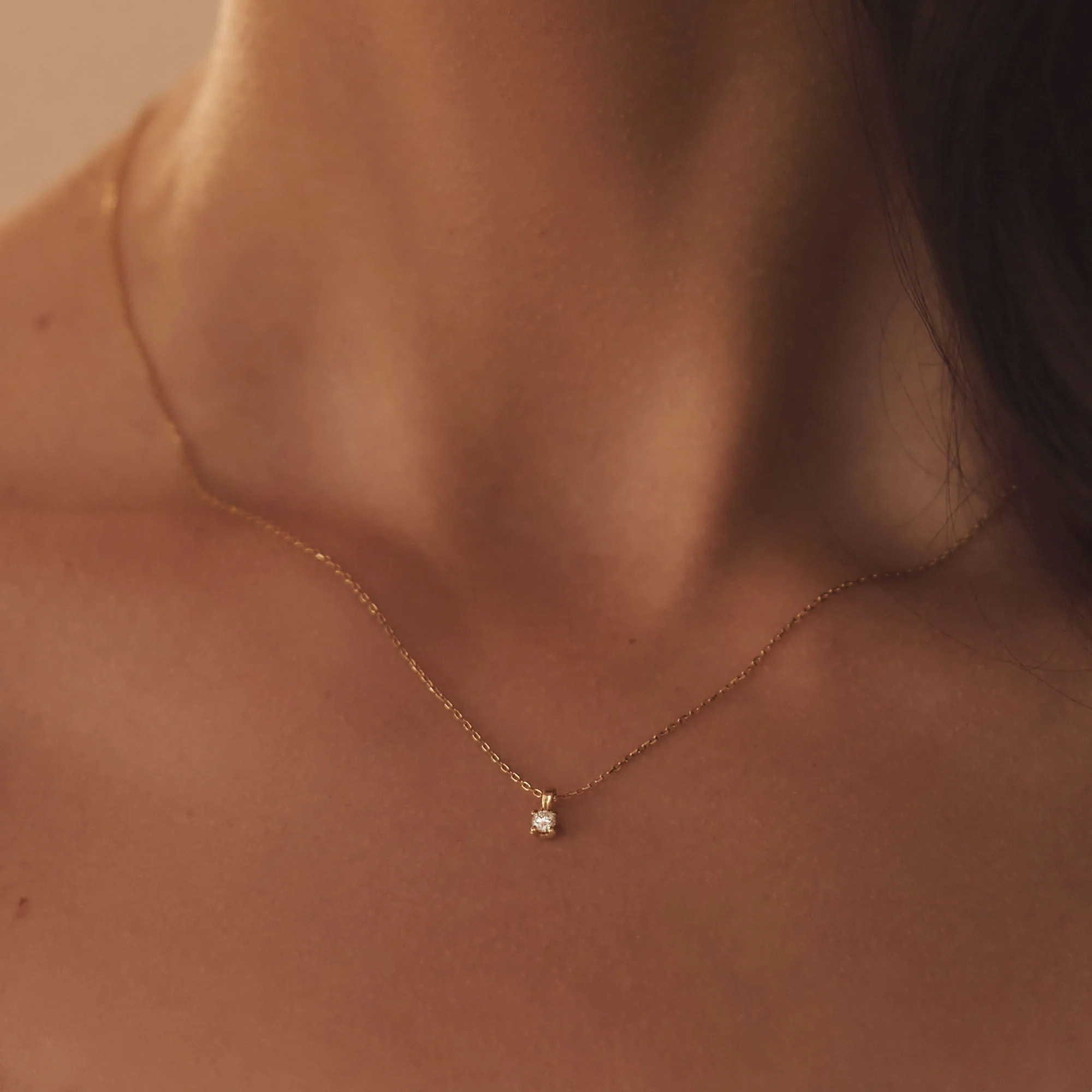 De la Paix Celesse 14 karat gold necklace with diamond 0.07 carat - Image 2