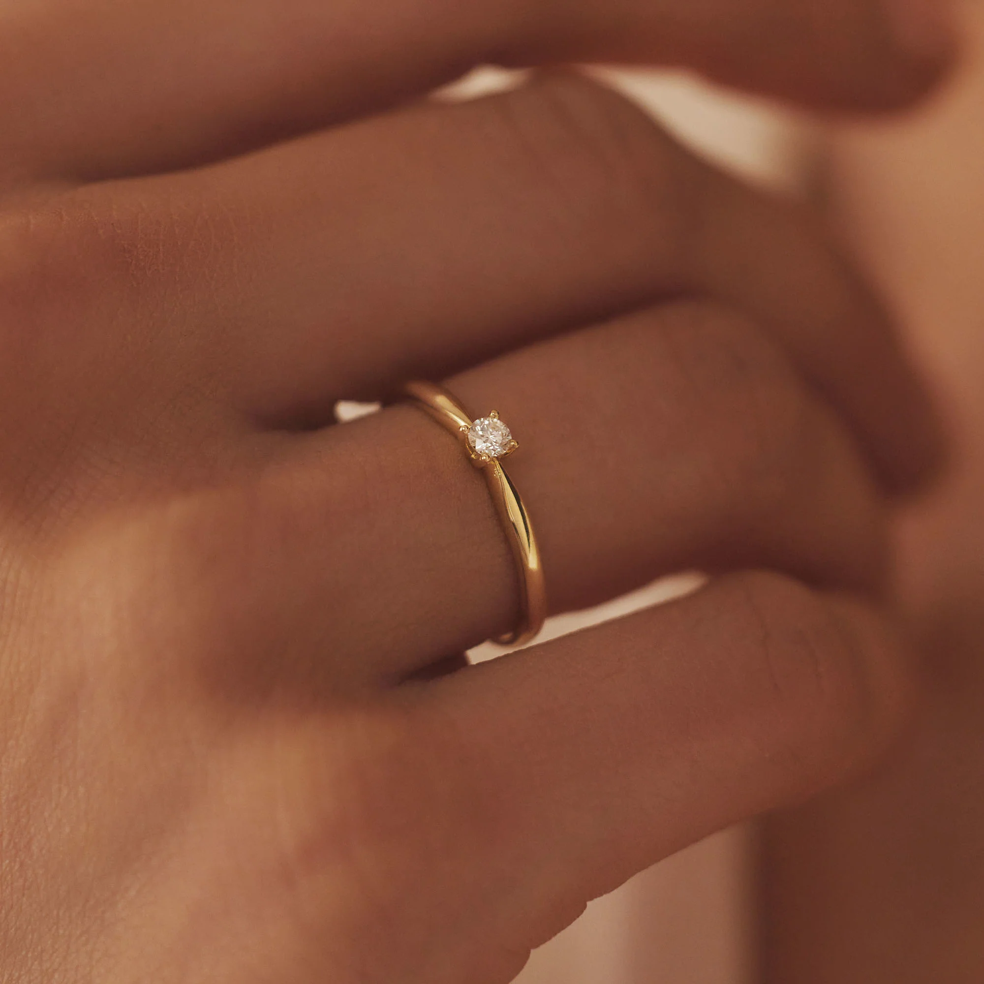 De la Paix Christine 14 karat gold ring with diamond 0.10 carat - Image 2