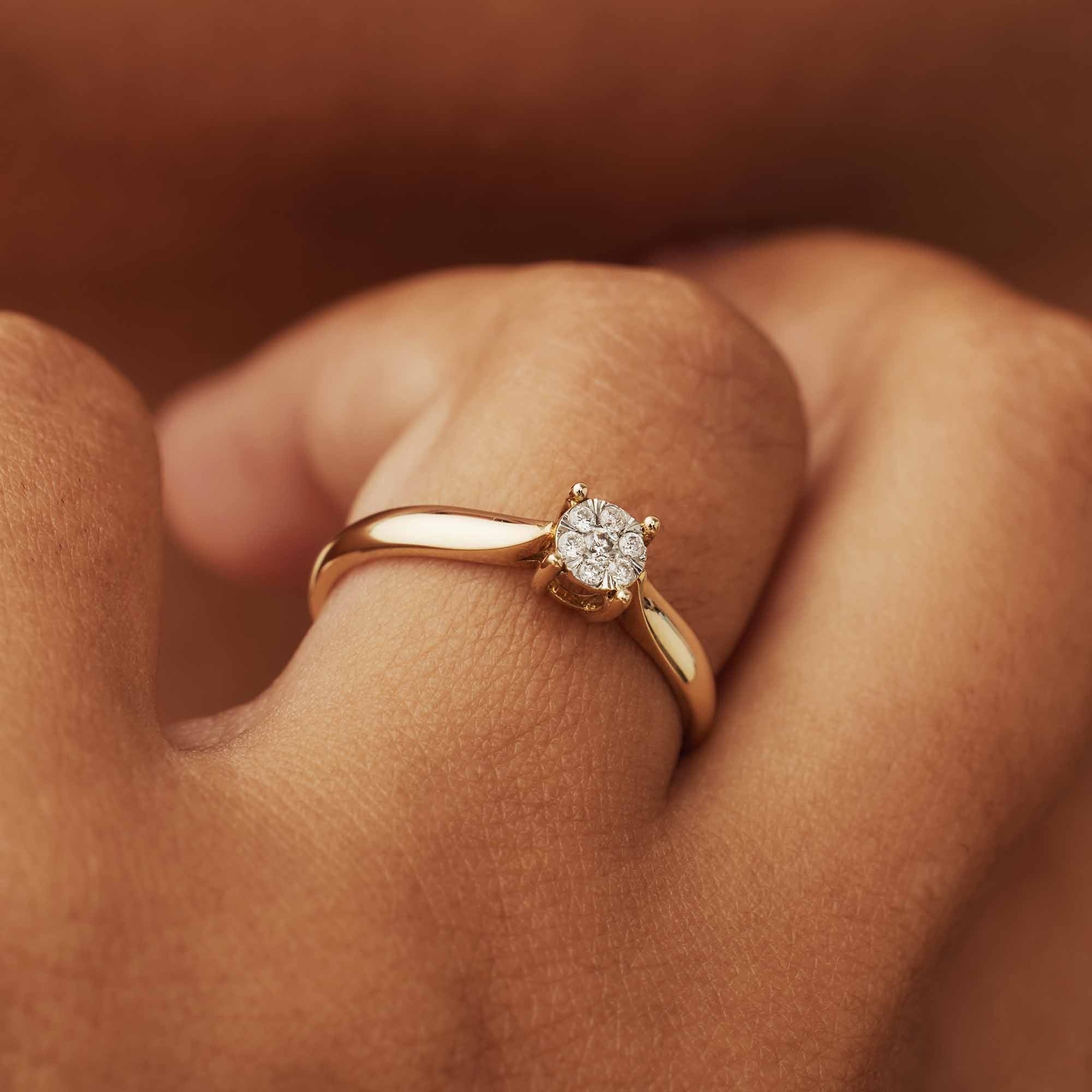 De la Paix Hanaé 14 karat gold ring with diamond 0.08 carat - Image 2