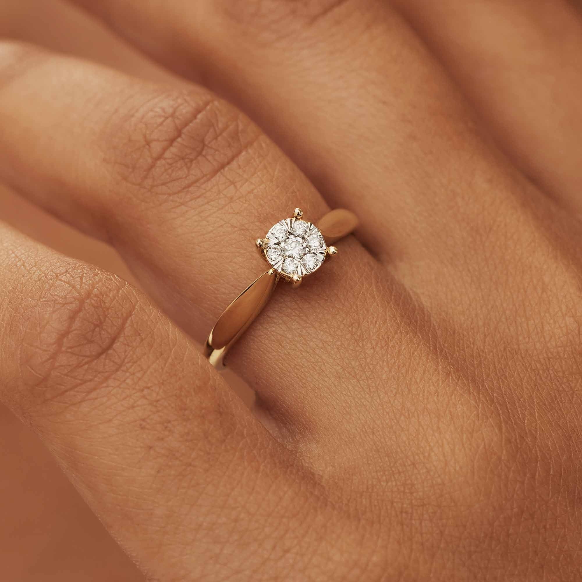 De la Paix Hanaé 14 karat gold ring with diamond 0.14 carat - Image 2