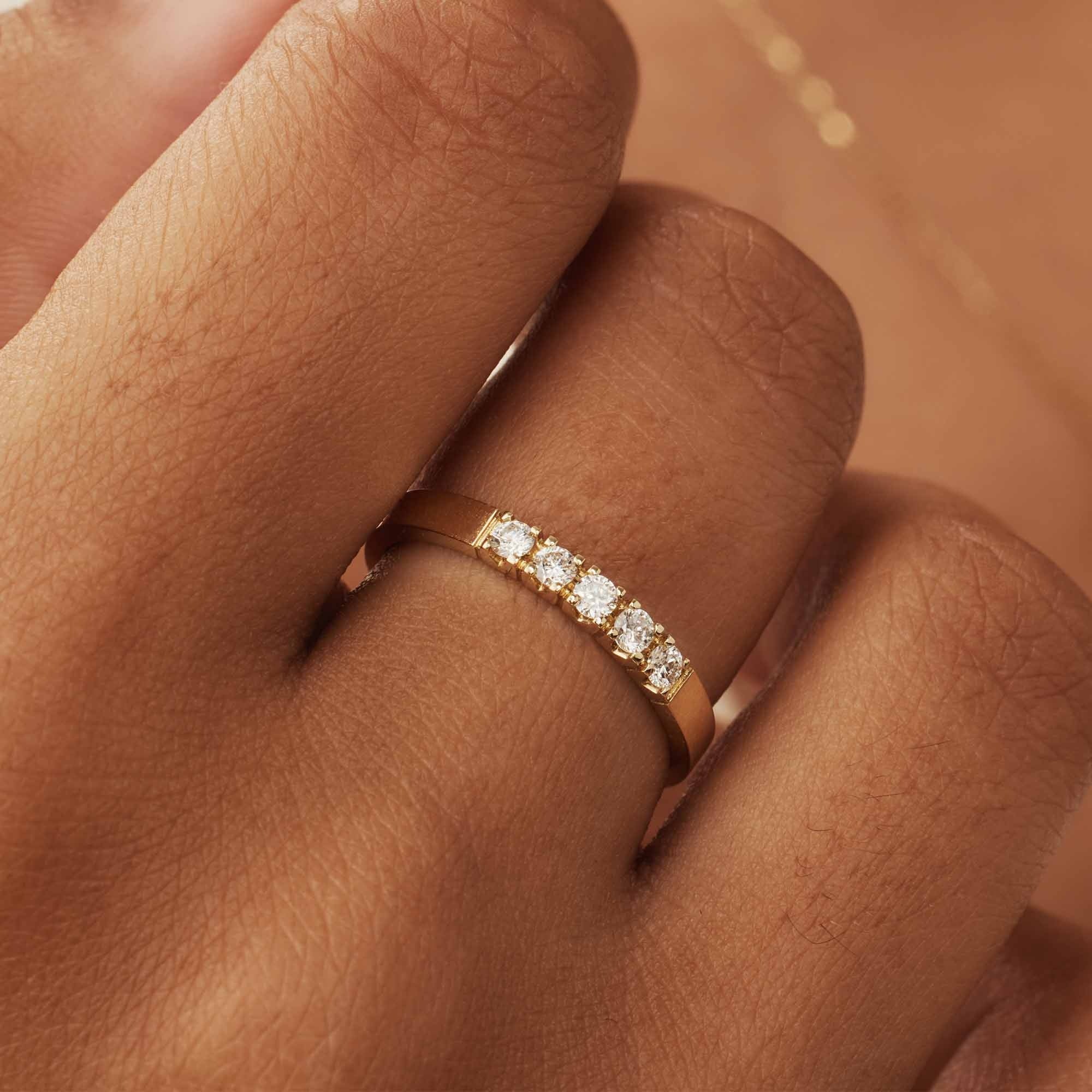 De la Paix Madeline 14 karat gold ring with diamond 0.20 carat - Image 2