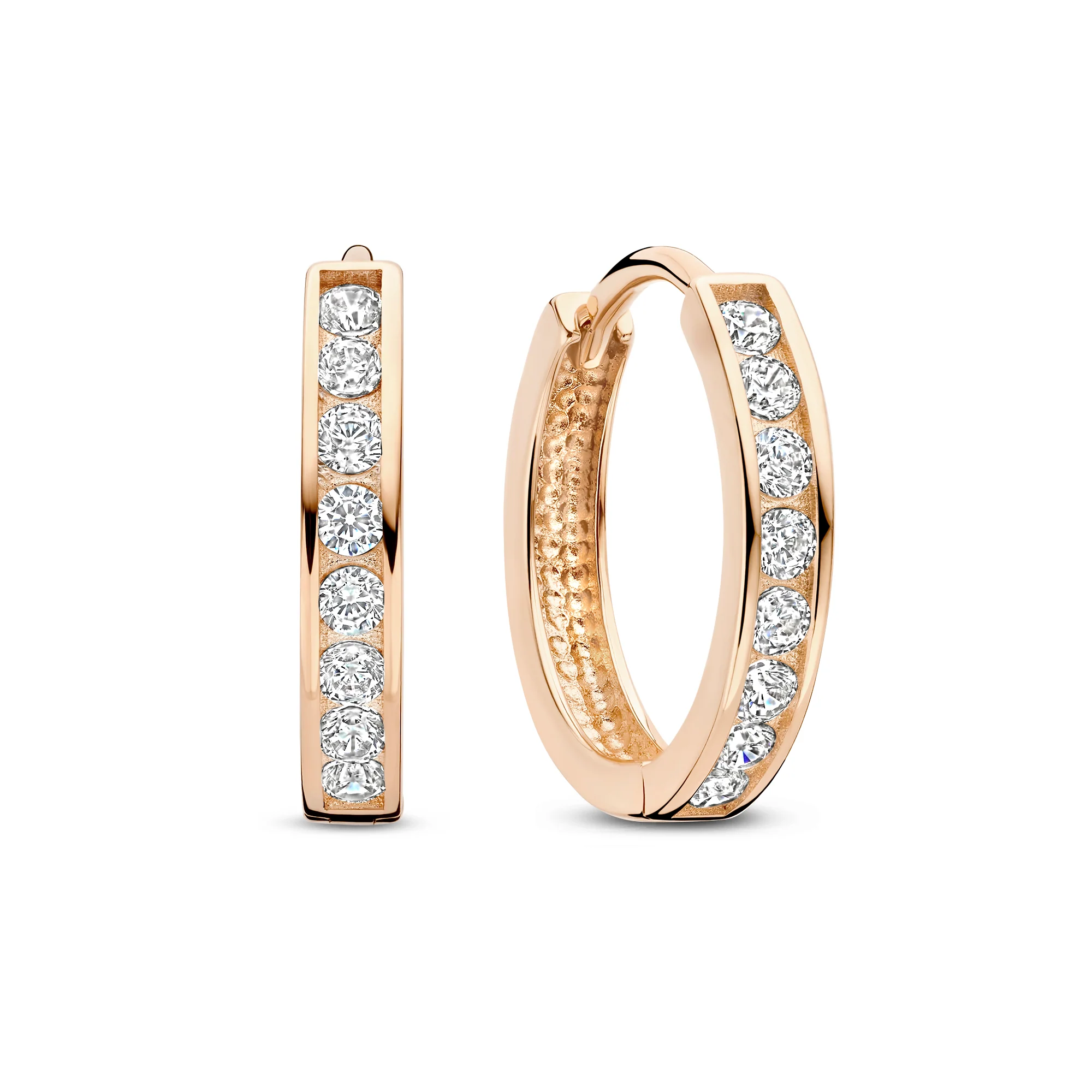 La Concorde Tiphaine 14 karat rose gold hoop earrings with zirconia
