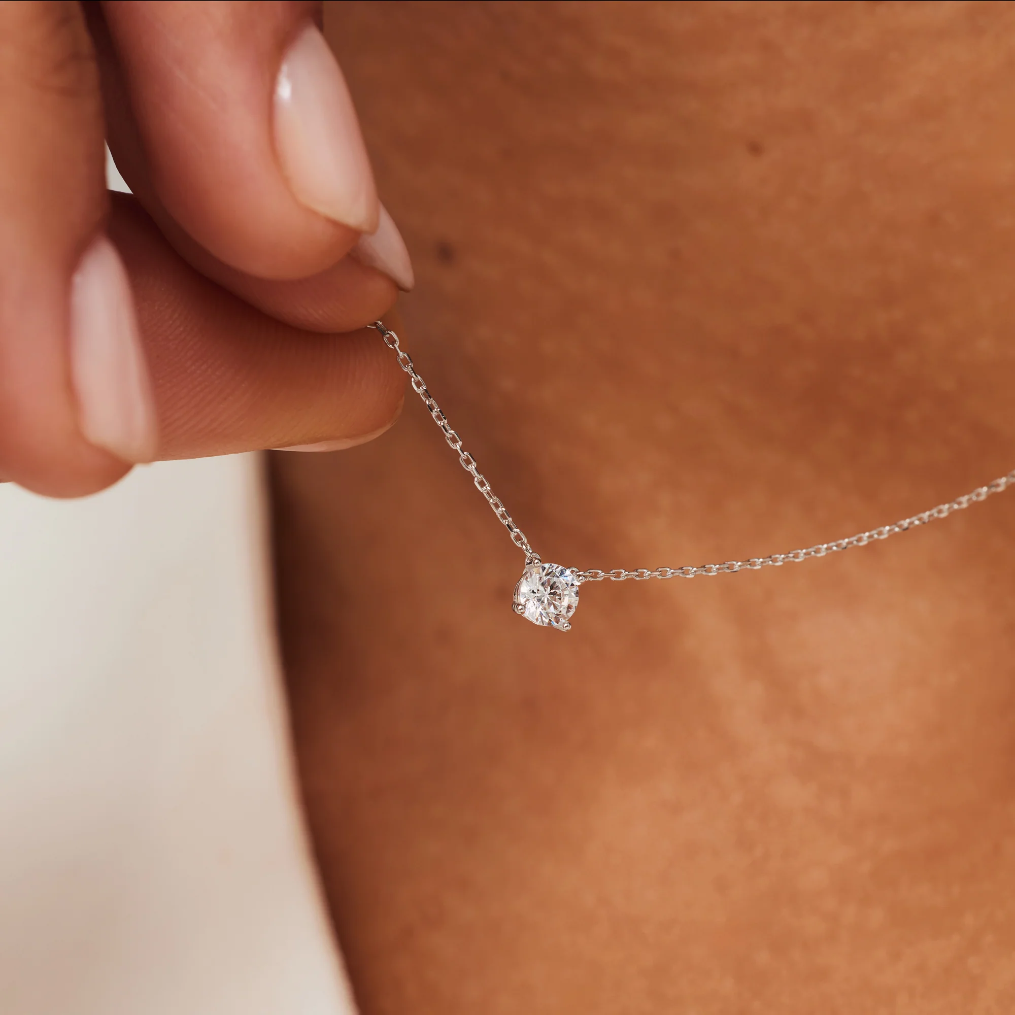 Cadeau d'Isabel 14 karat white gold necklace & bracelet with zirconia - Image 5