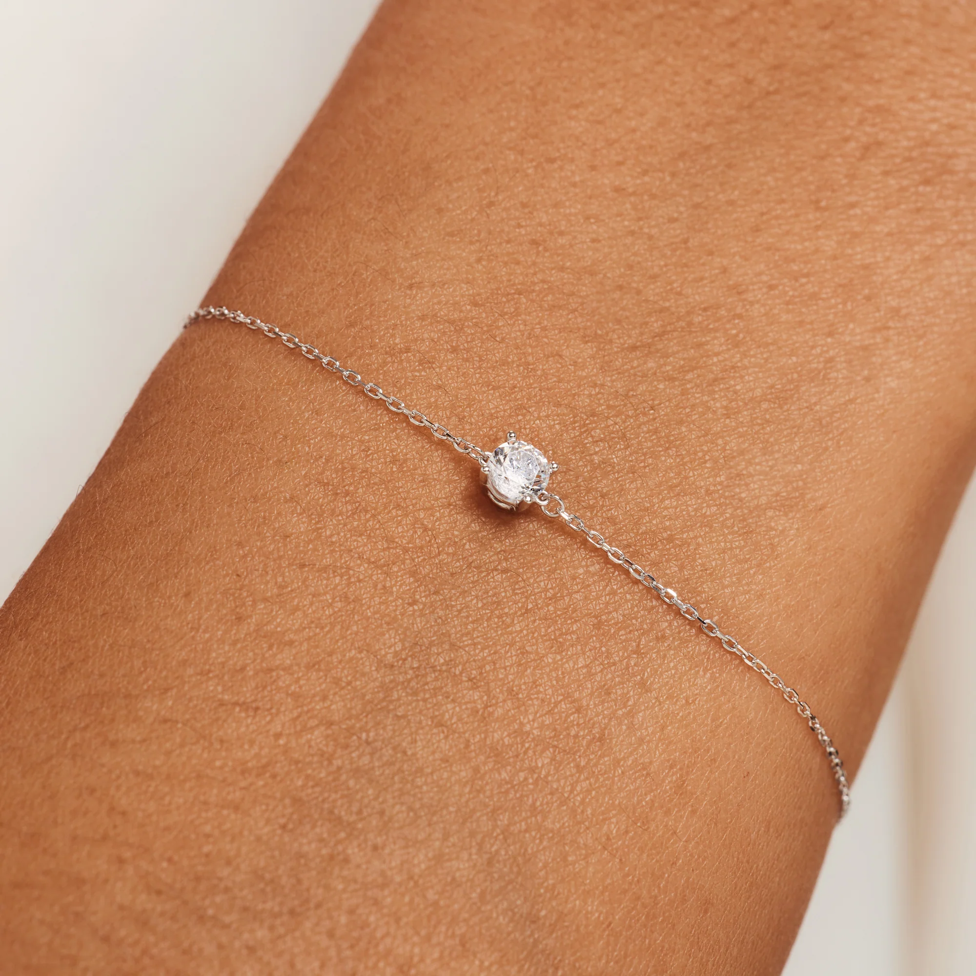 Cadeau d'Isabel 14 karat white gold necklace & bracelet with zirconia - Image 6