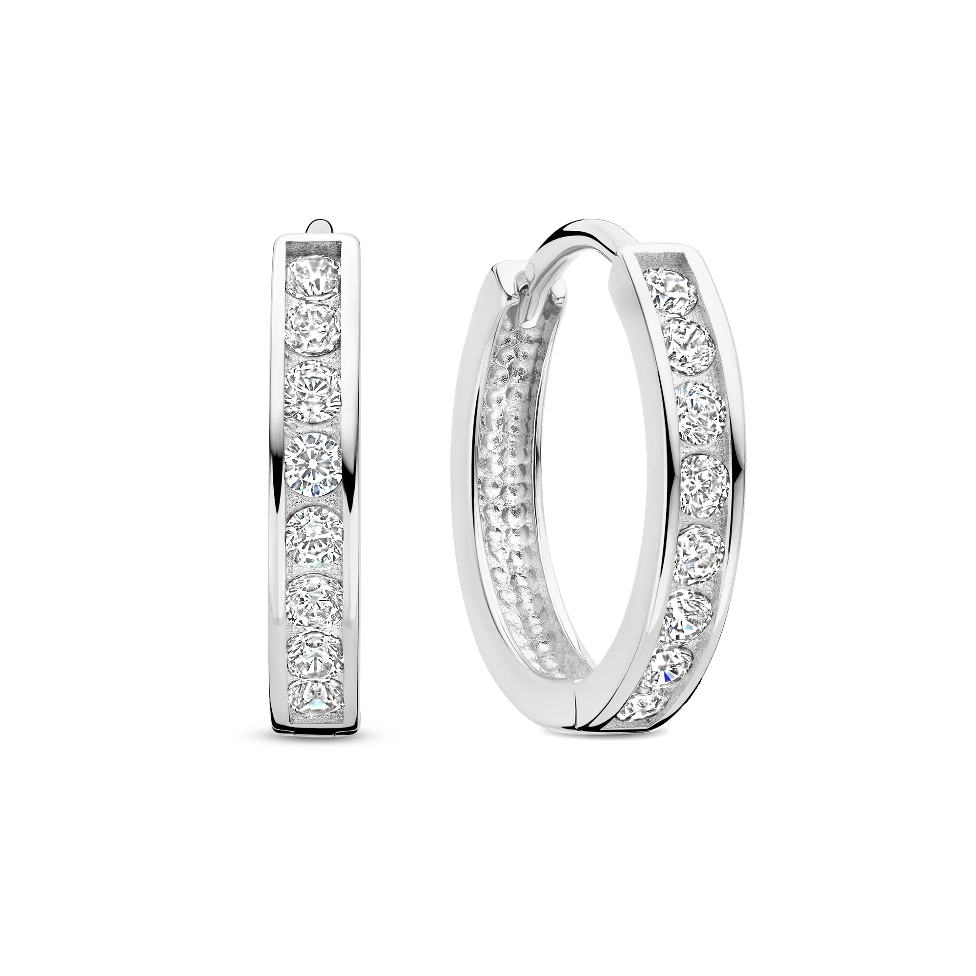 Saint Germain Tiphaine 14 karat white gold hoop earrings with zirconia