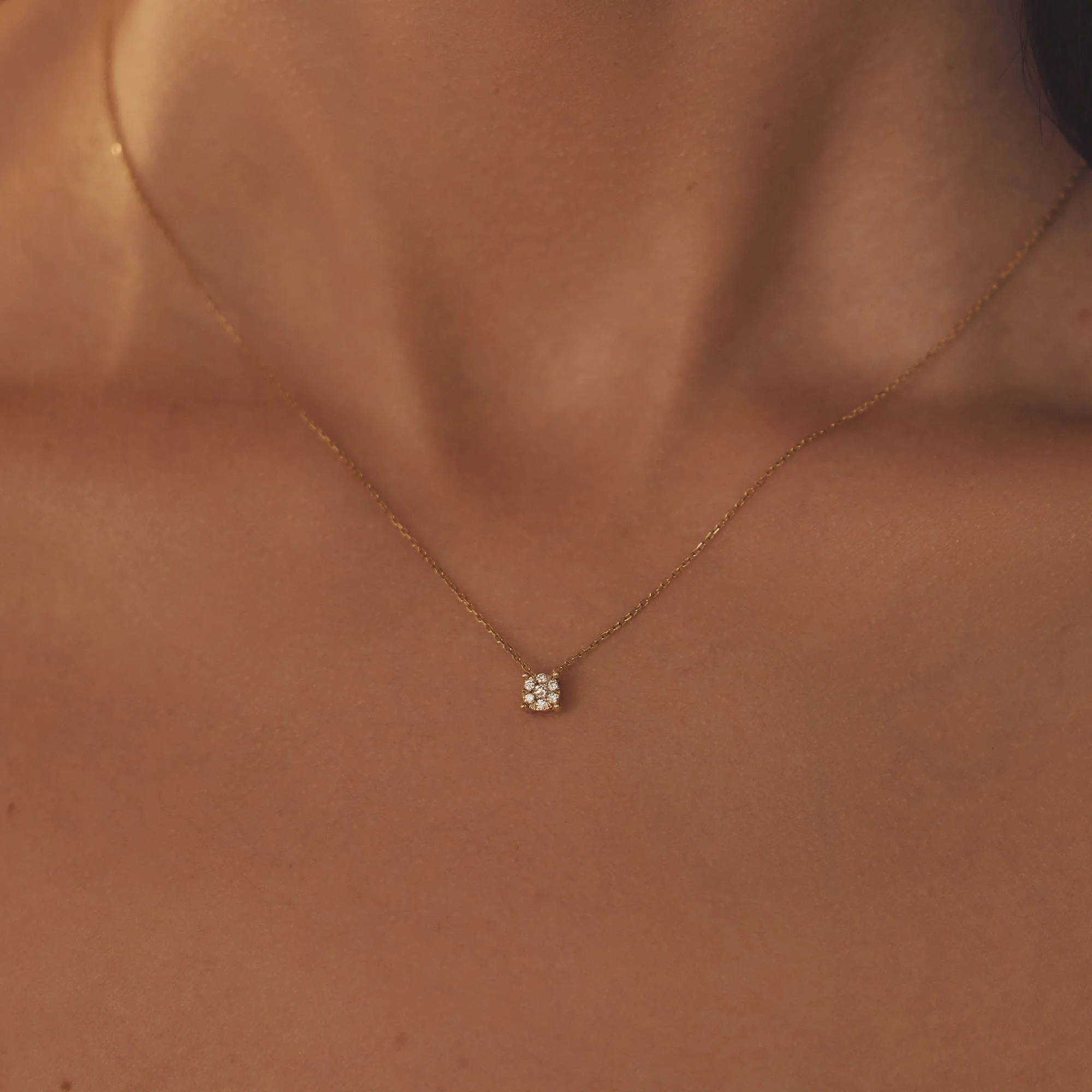De la Paix Hanaé 14 karat gold necklace with diamond 0.08 carat - Image 2