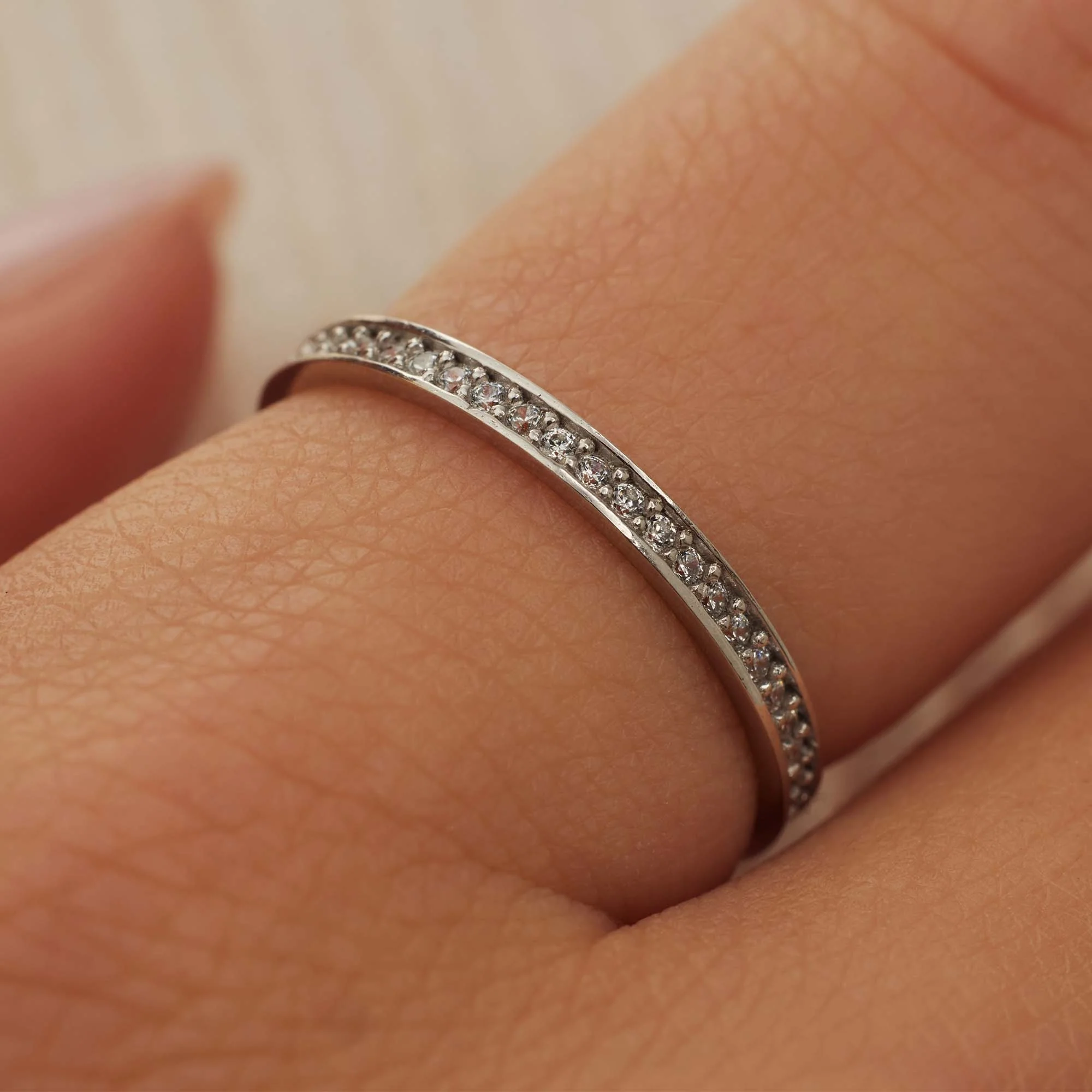 Saint Germain Merle 14 karat white gold ring with zirconia stones - Image 2