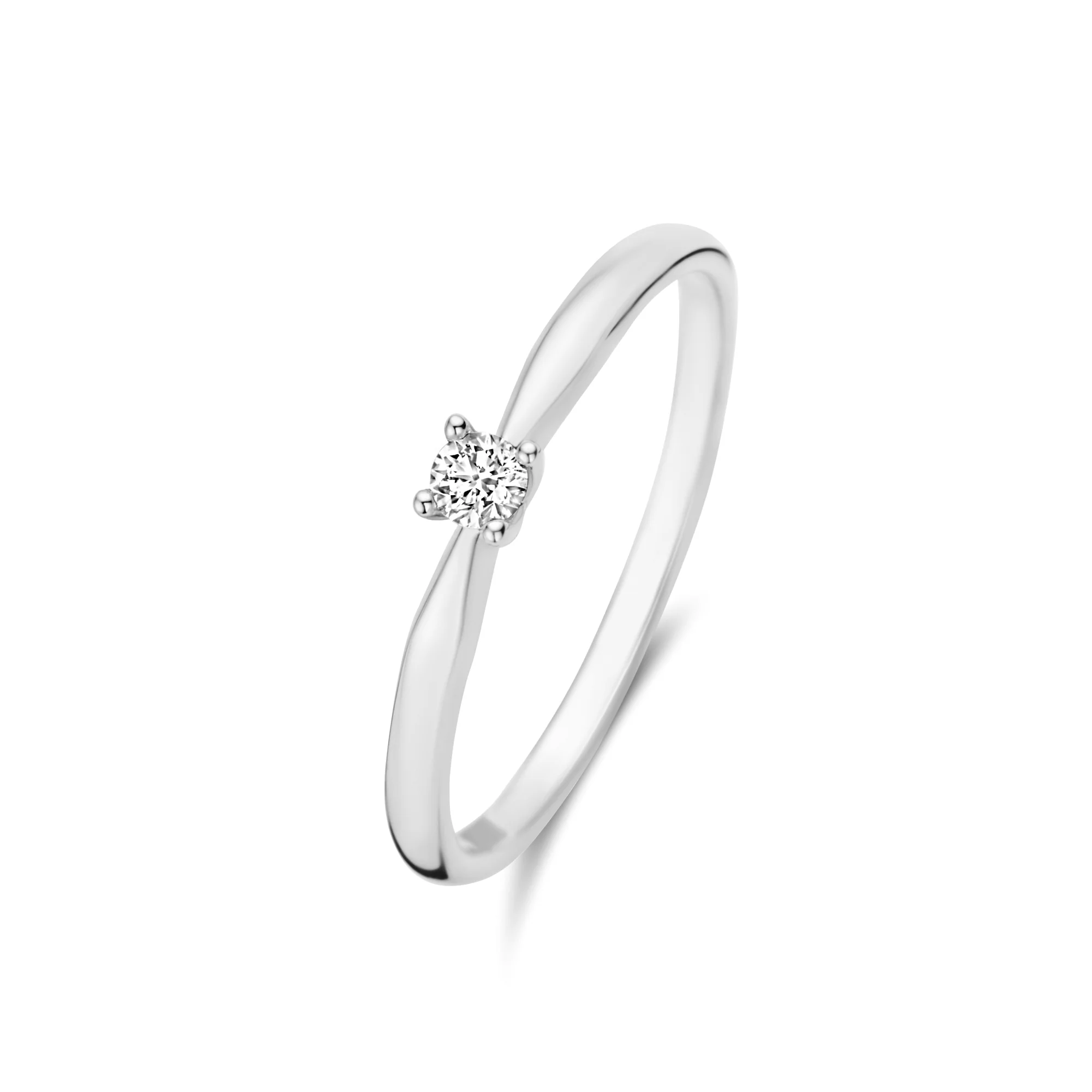 De la Paix Celesse 14 karat white gold ring with diamond 0.07 carat