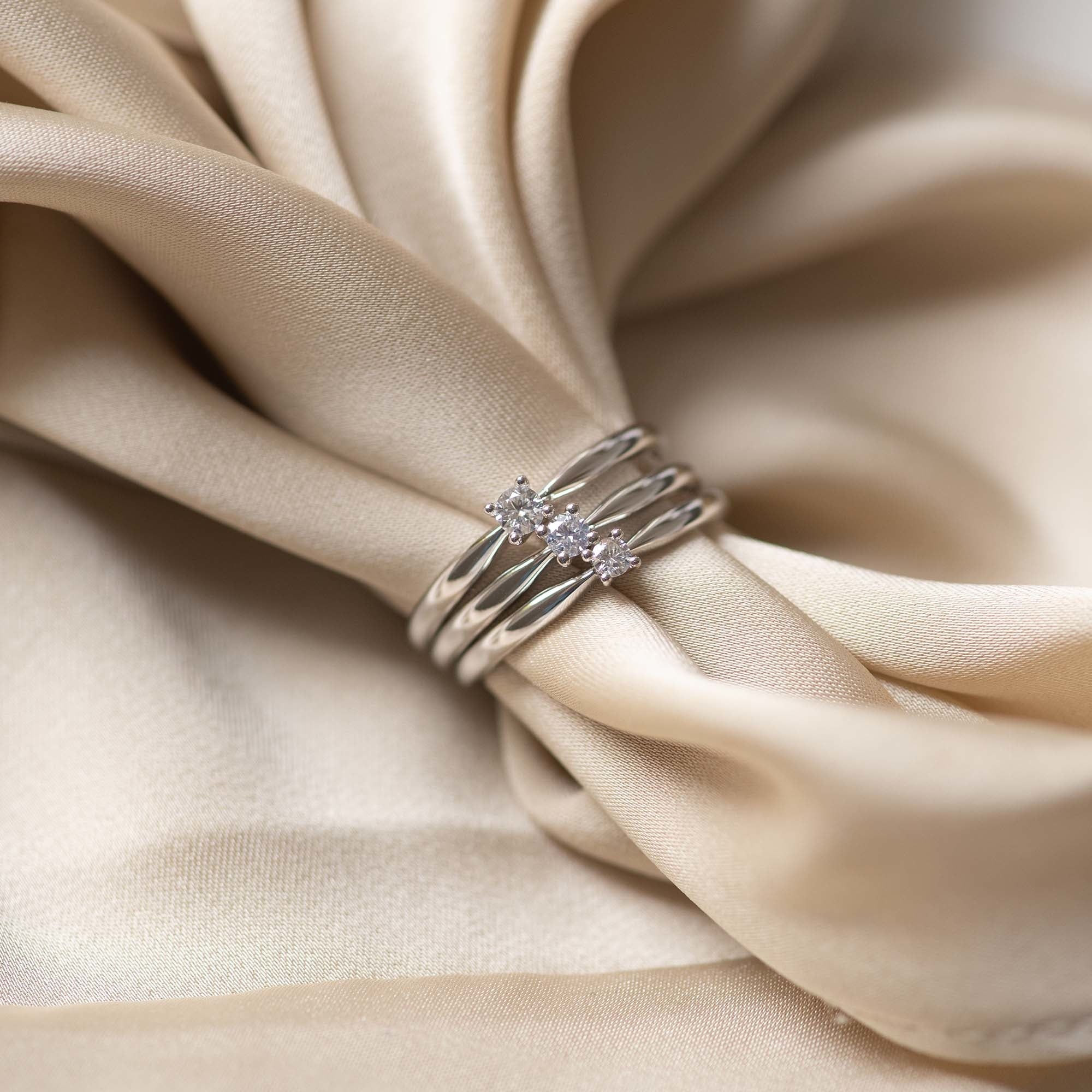 De la Paix Celesse 14 karat white gold ring with diamond 0.07 carat - Image 5
