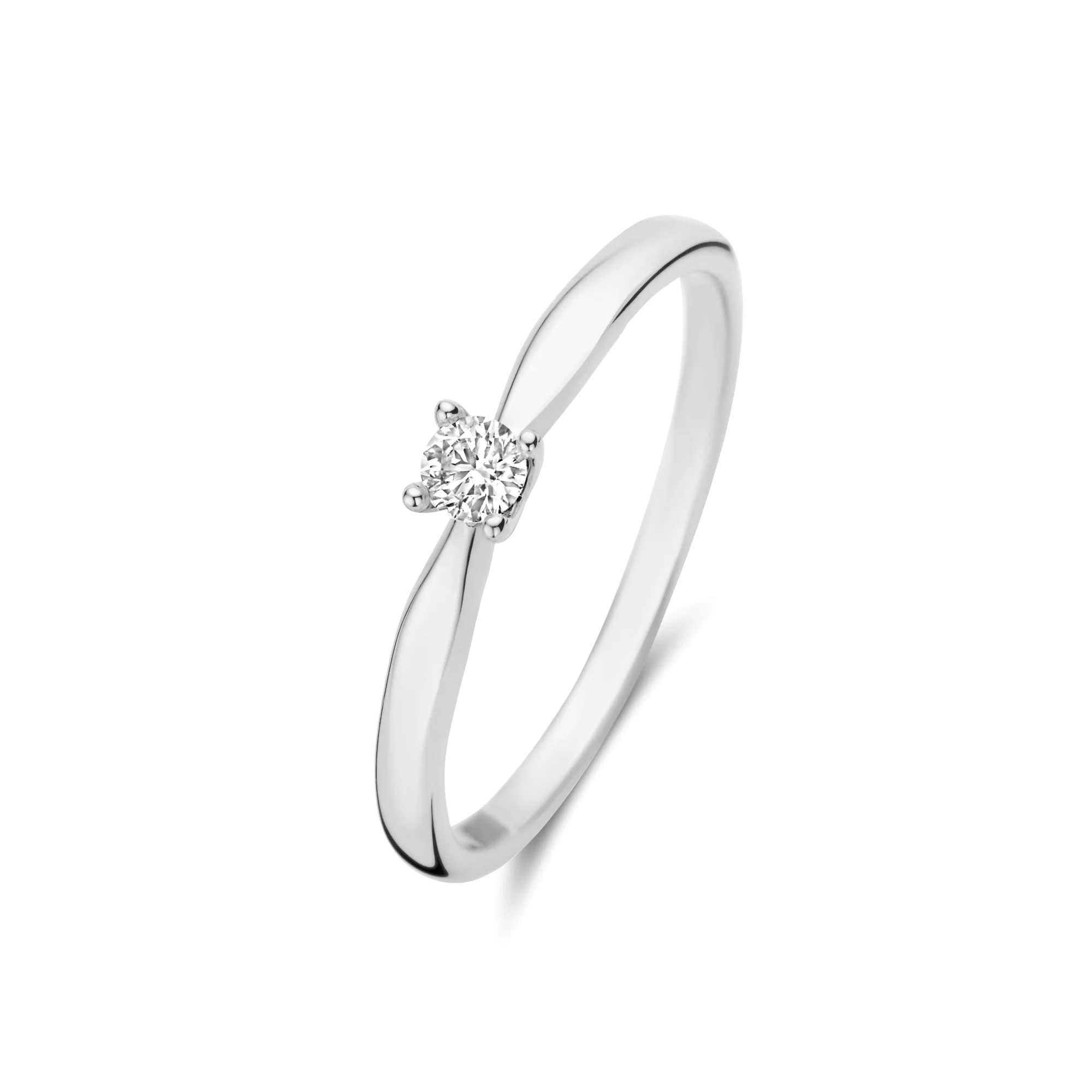 De la Paix Christine 14 karat white gold ring with diamond 0.10 carat