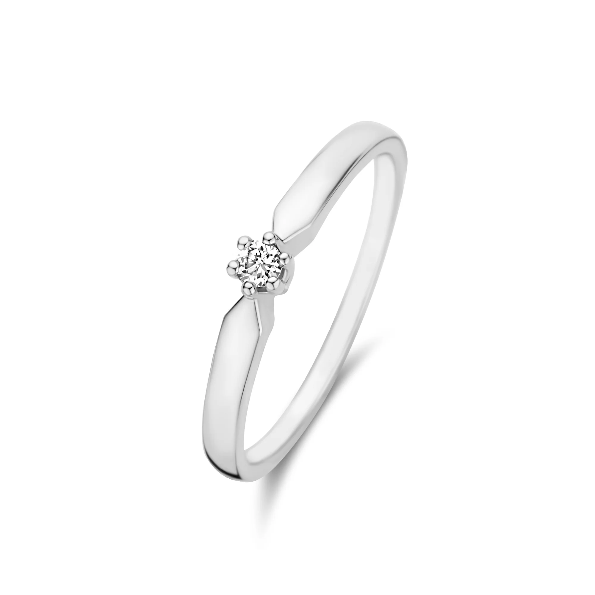 De la Paix Emily 14 karat white gold ring with diamond 0.05 carat