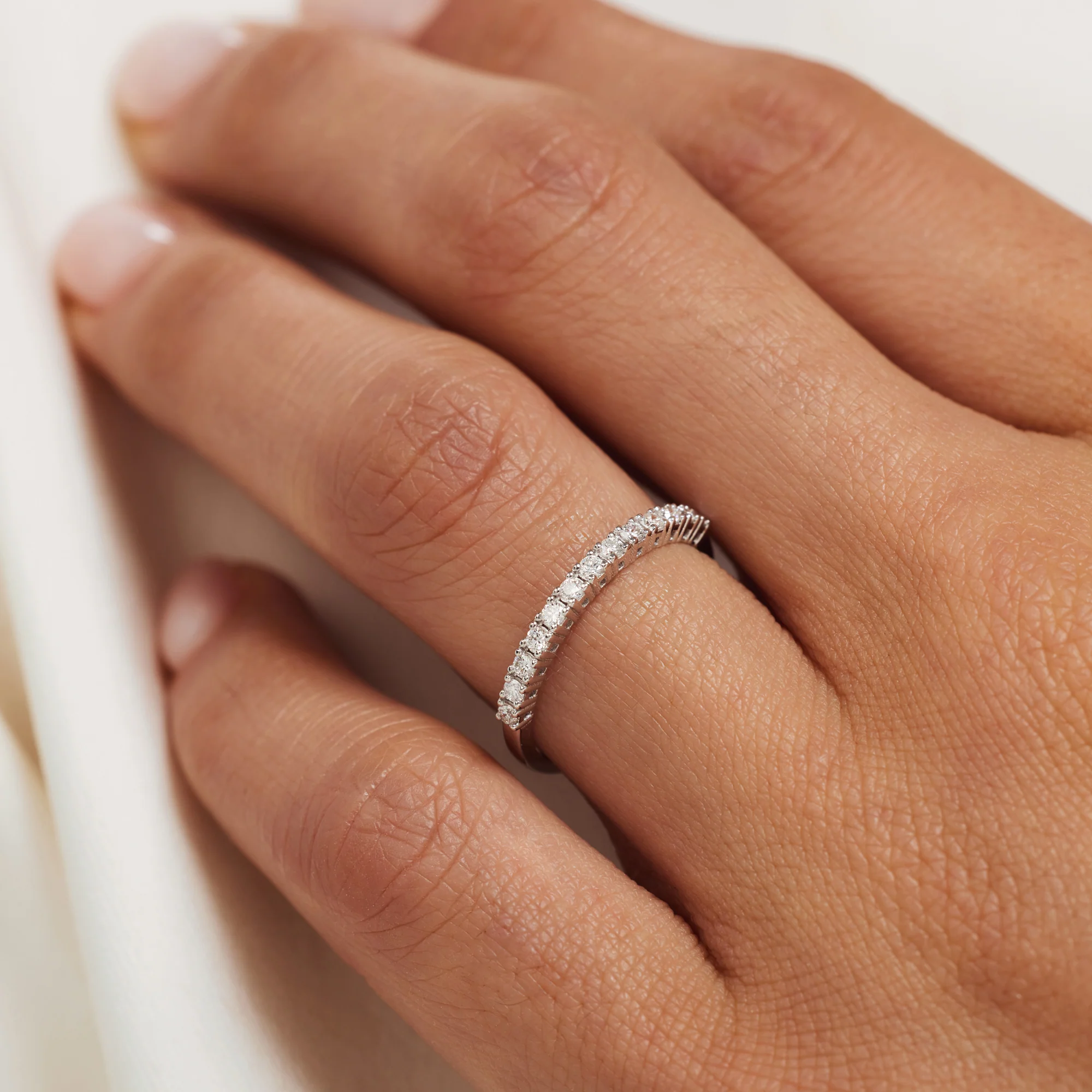 De la Paix Madeline 14 karat white gold ring with diamond 0.14 carat - Image 2