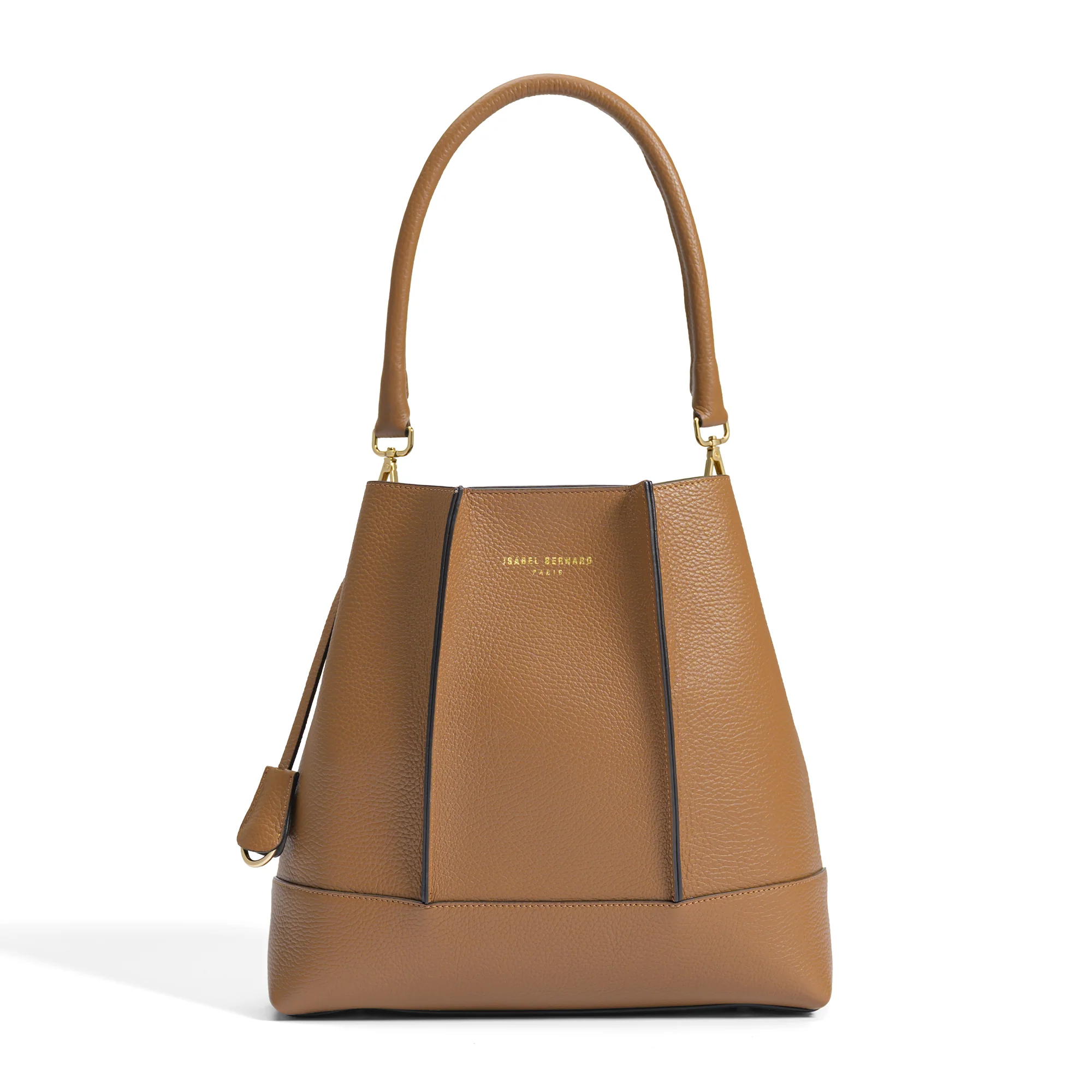 Femme Forte Macie cognac calfskin leather shoulder bag