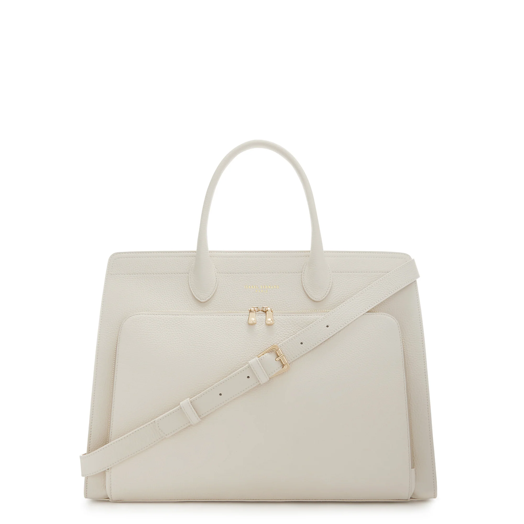 Honoré Nadine cream calfskin leather handbag with 16.4 inch laptop pocket