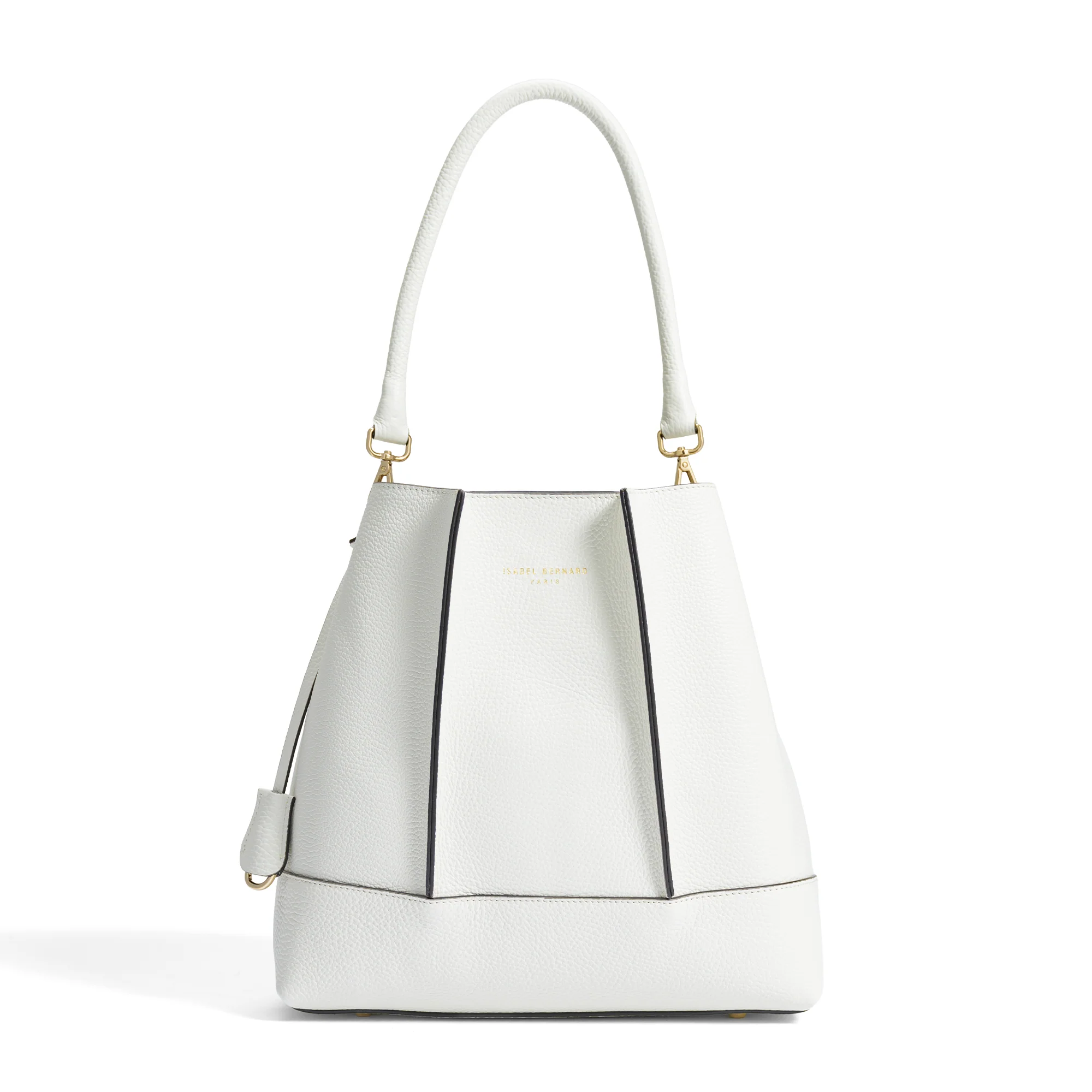 Femme Forte Macie cream calfskin leather shoulder bag