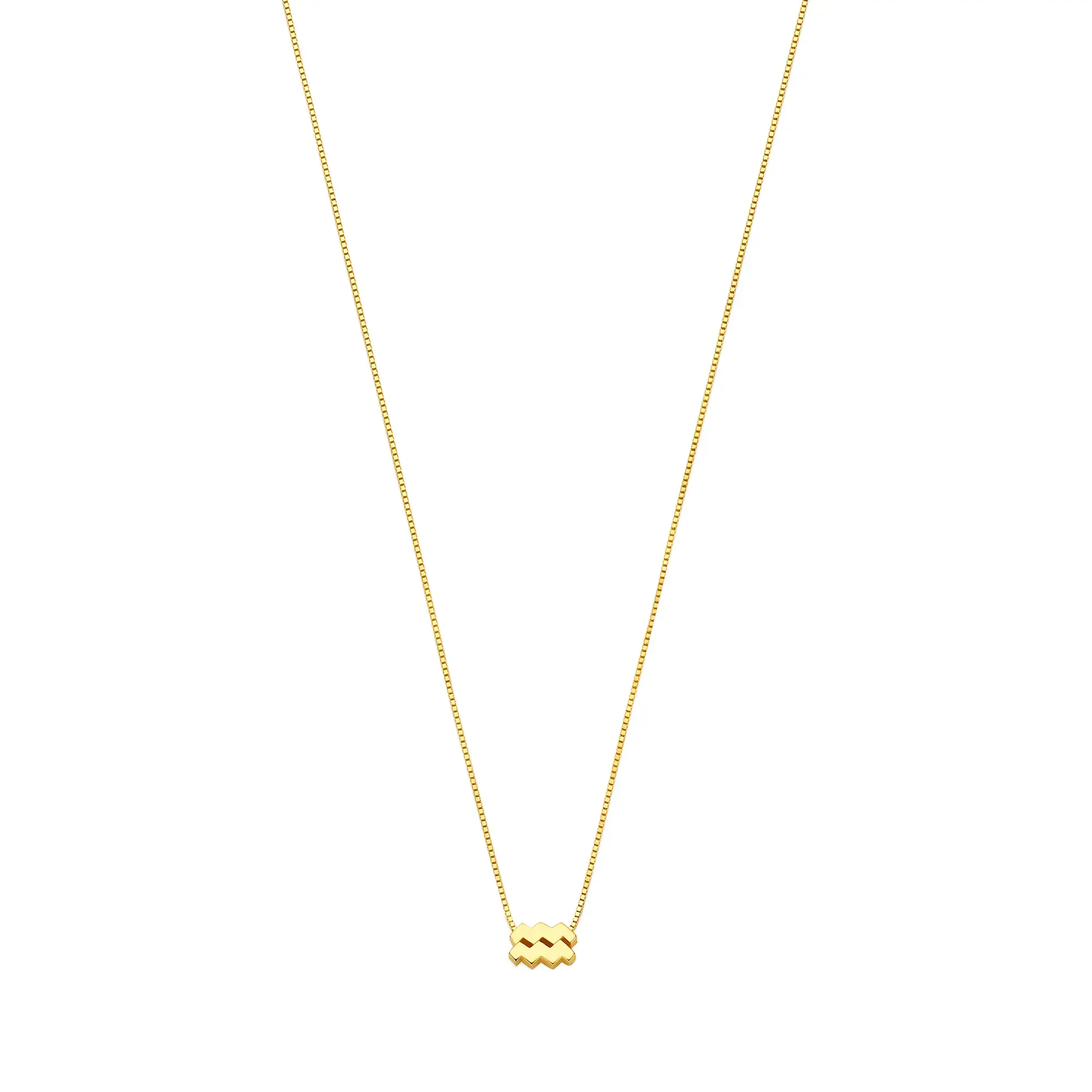 Étoiles d’Or Aquarius 14 Carat Gold Venetian Necklace With Horoscope