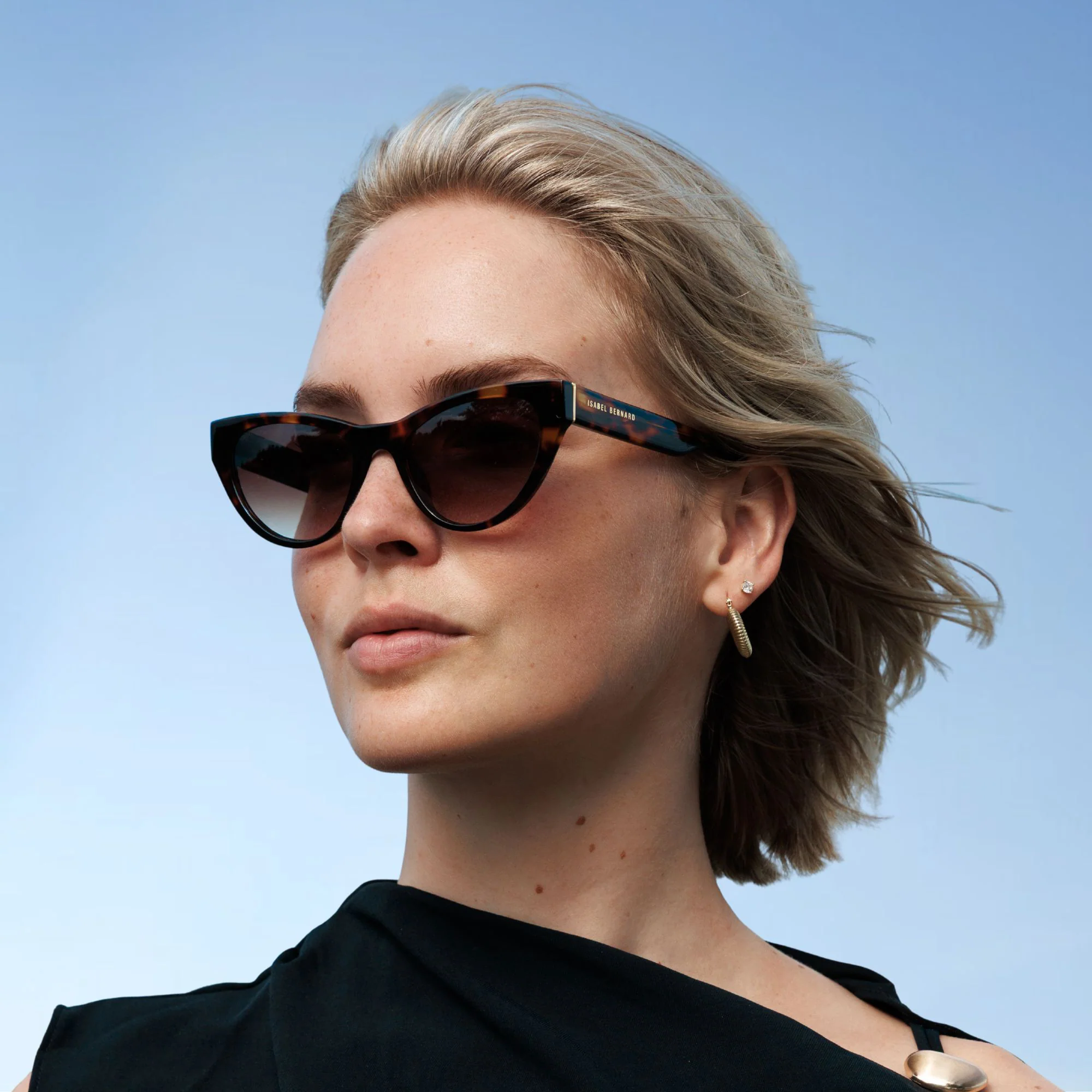 La Villette Lucie brown tortoise cat eye sunglasses with brown lenses - Image 2