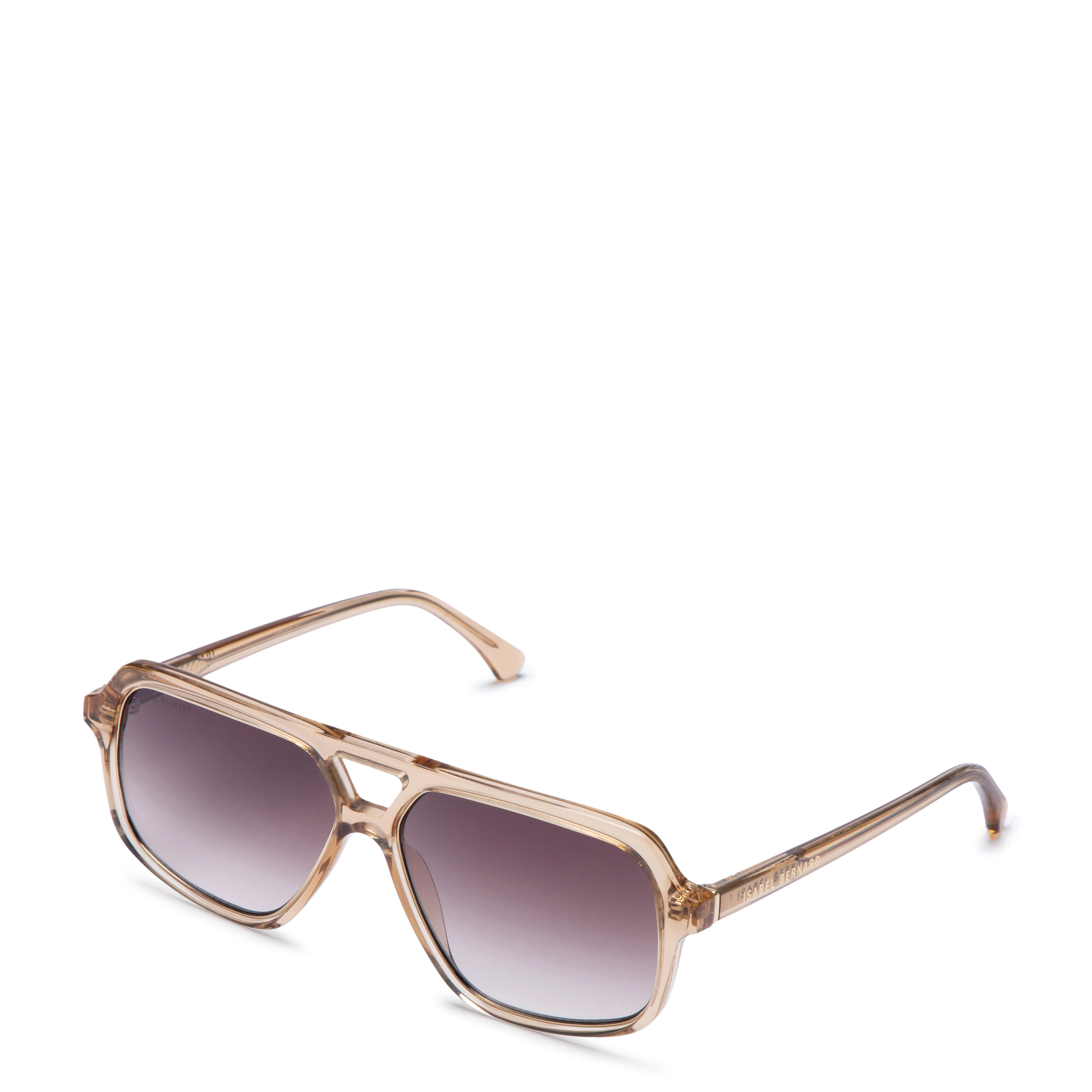La Villette Camille transparent aviator sunglasses with brown lenses