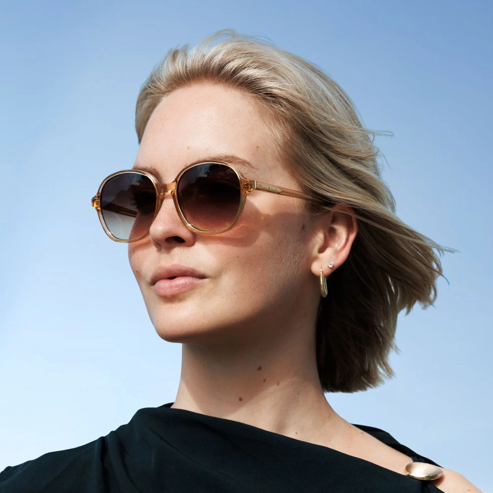 La Villette Eva transparent oval sunglasses with brown lenses - Image 2