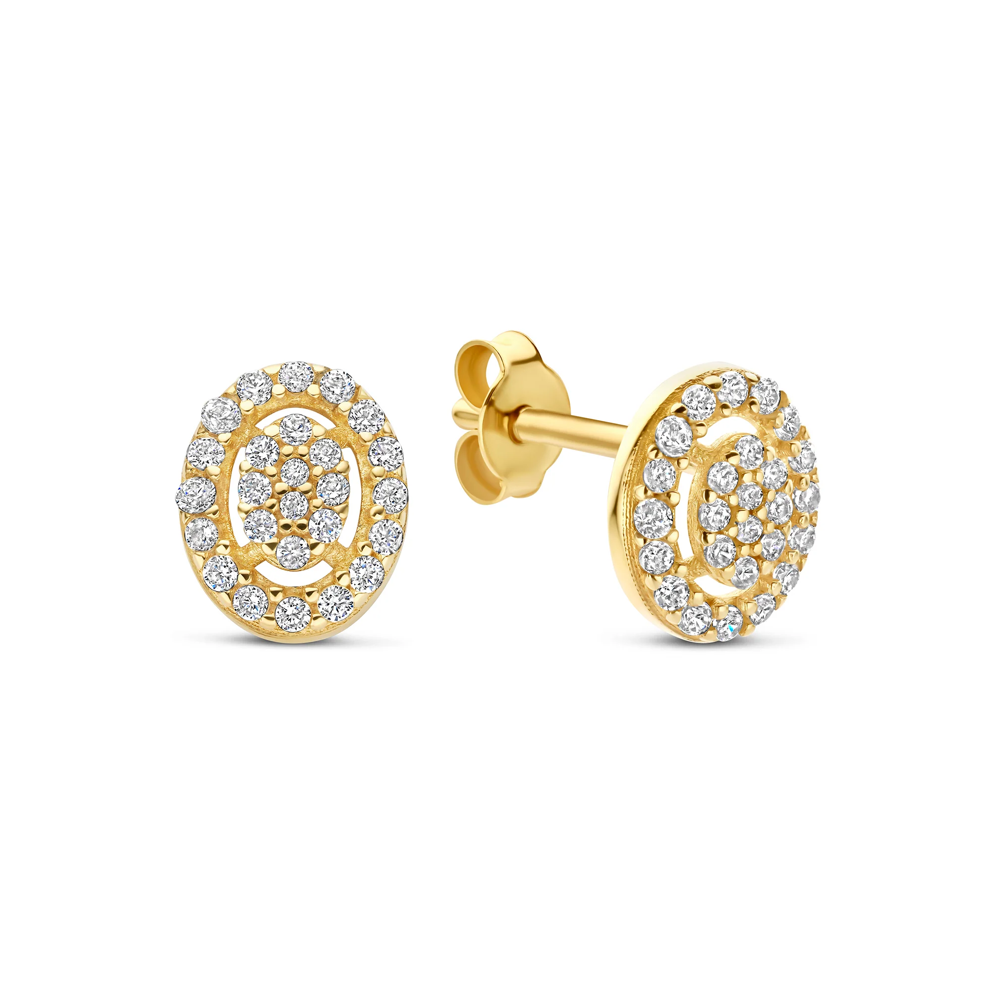 Le Marais Anne 14 Karat Gold Earrings With Zirconia Stones