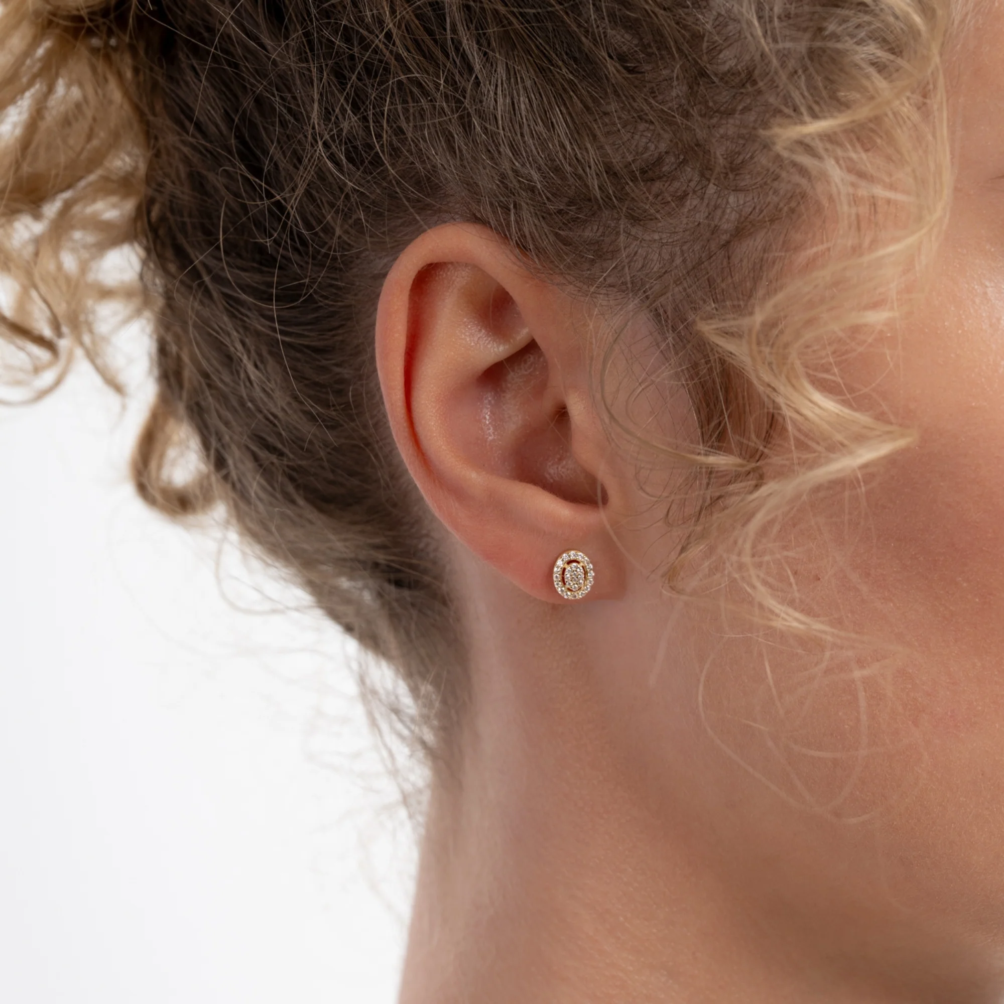 Le Marais Anne 14 Karat Gold Earrings With Zirconia Stones - Image 2