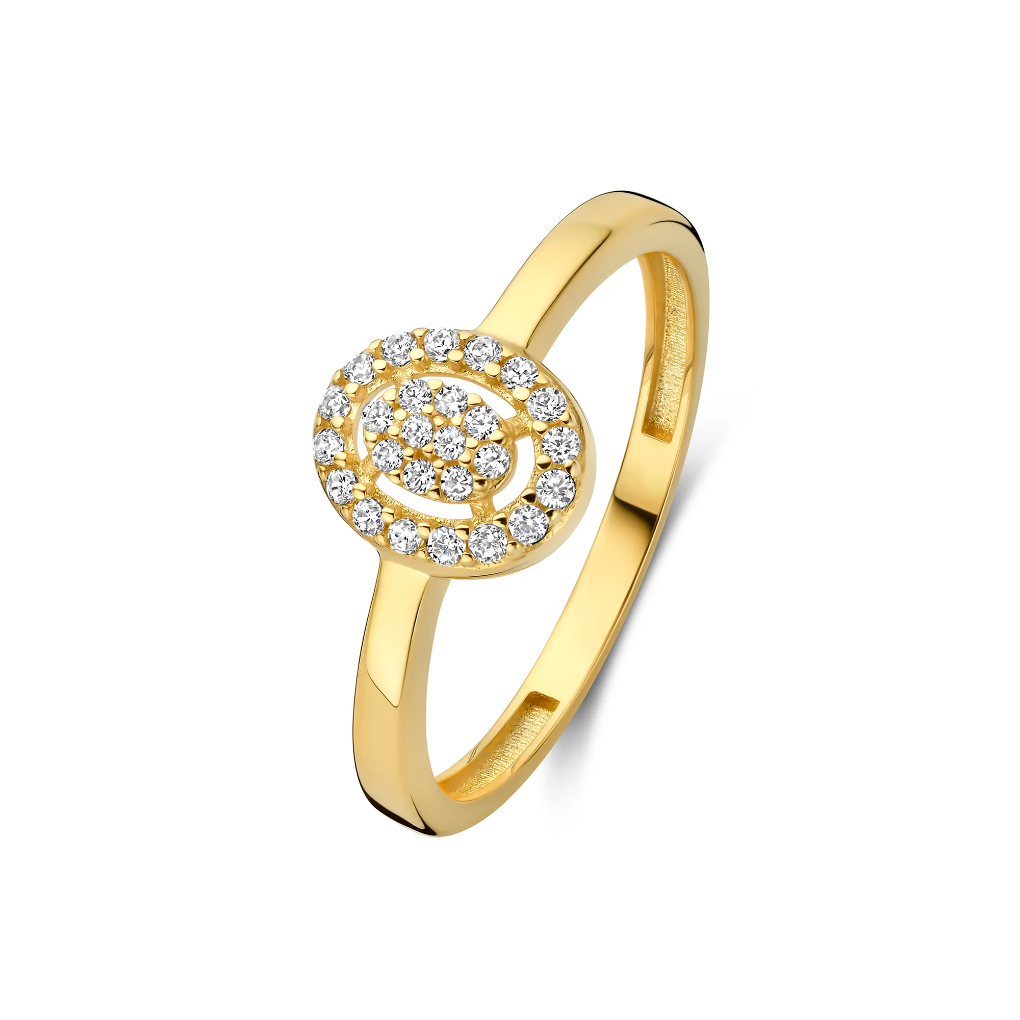 Le Marais Anne 14 Karat Gold Ring With Zirconia Stones