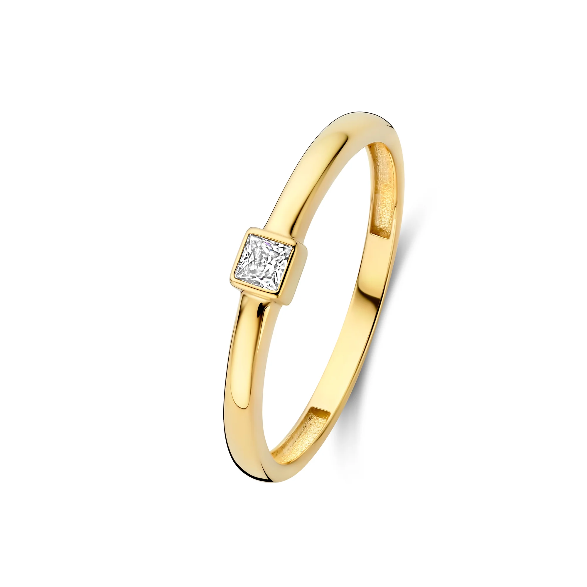 Rivoli Jodi 14 Karat Gold Stacking Ring With Zirconia Stone